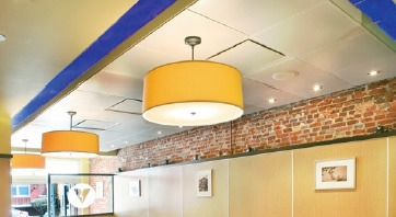 Large Amber Drum Pendants